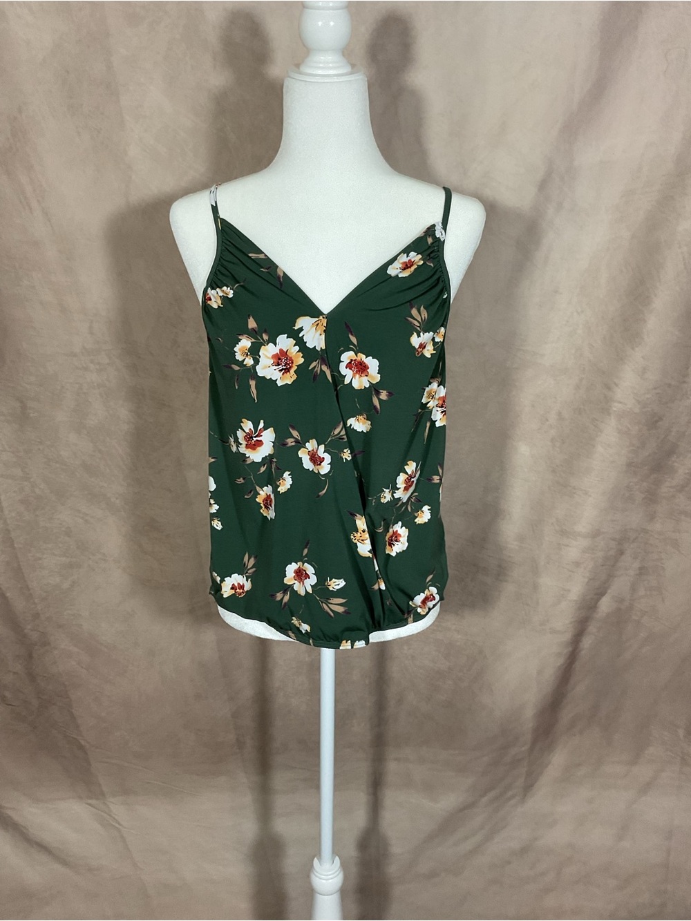 Beacon Green Floral Wrap Cami Top